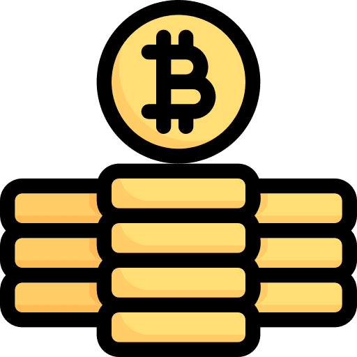 Coin stack bitcoin digital money icon Coin stack bitcoin digital money icon