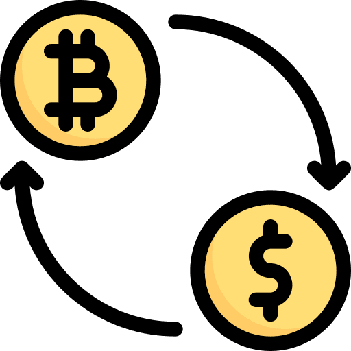 Exchange blockchain business and finance cryptocurrency icon Exchange blockchain business and finance cryptocurrency icon