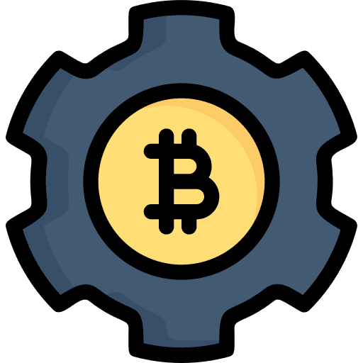 Gear digital money business and finance digital currency icon Gear digital money business and finance digital currency icon