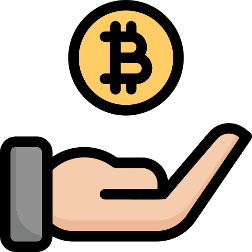 Hand business and finance investment cryptocurrency icon Hand business and finance investment cryptocurrency icon