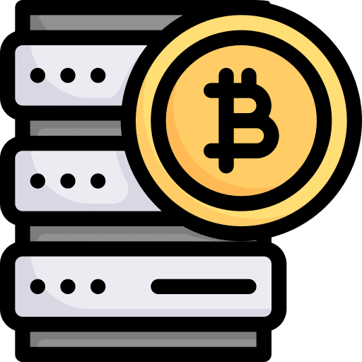 Server server coin blockchain icon