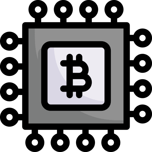 Processor bitcoin business and finance electronics icon Processor bitcoin business and finance electronics icon