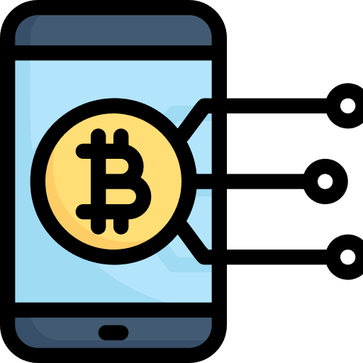 Smartphone cryptocurrency mobile phone business and finance icon Smartphone cryptocurrency mobile phone business and finance icon