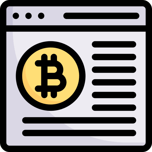 Web browser cryptocurrency business and finance icon Web browser cryptocurrency business and finance icon