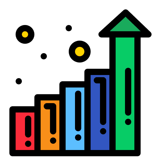 Statistics diagram benefit report icon