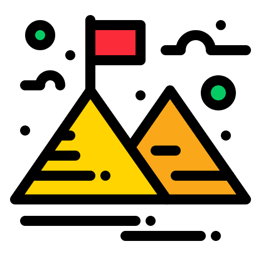 Landscape goal mountain business and finance icon Landscape goal mountain business and finance icon
