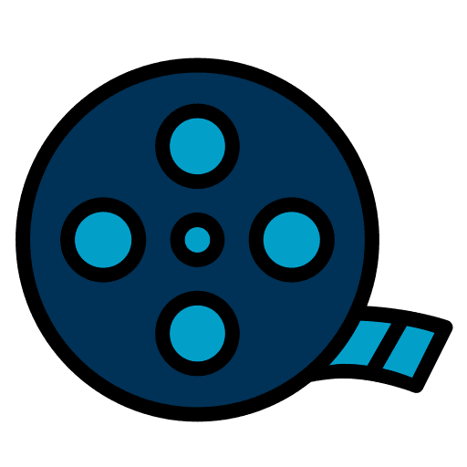 Movie film video player photographic film movie icon