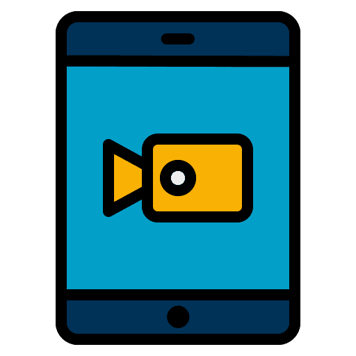 Video smartphone touch screen video camera icon Video smartphone touch screen video camera icon