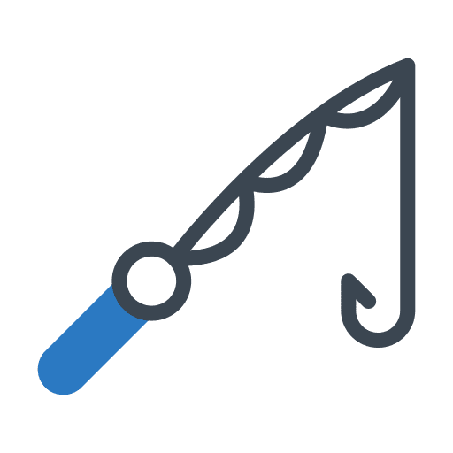 Rod hobbies and free time fish hook rod icon