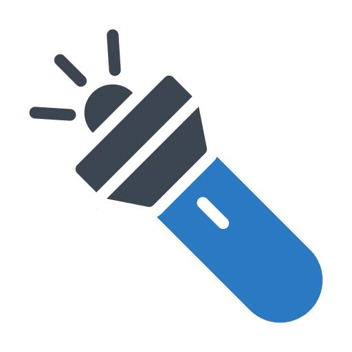 Flashlight torch lantern illumination icon