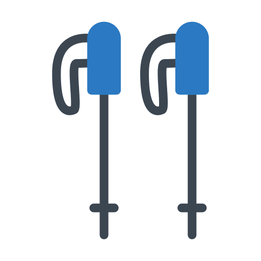 Skiing ski poles sports and competition skiing icon