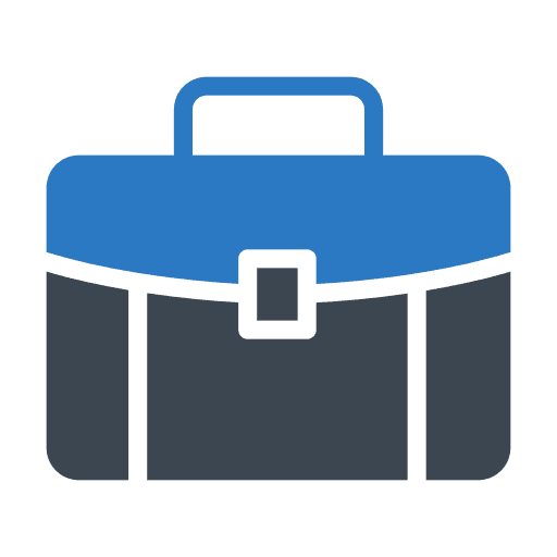 Suitcase business pack portfolio work icon