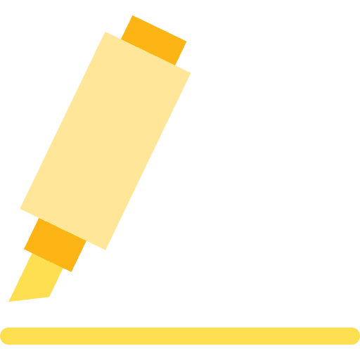 Highlight permanent school material yellow icon