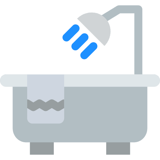 Bathtub cleansing water shower icon