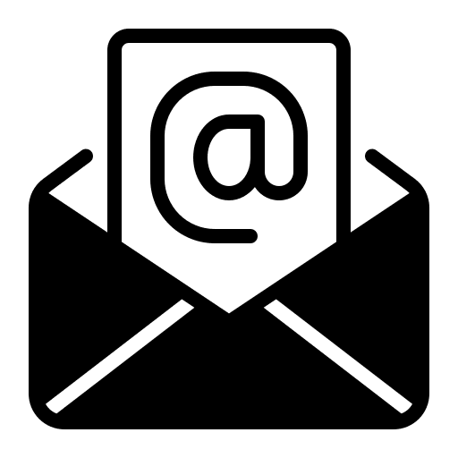 Email communication message at sign icon Email communication message at sign icon