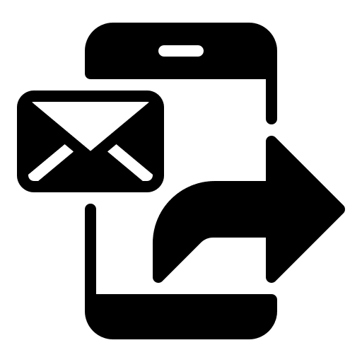Forward message electronics mail smartphone icon Forward message electronics mail smartphone icon