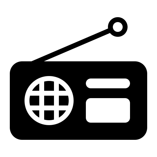 Radio media device communication icon Radio media device communication icon