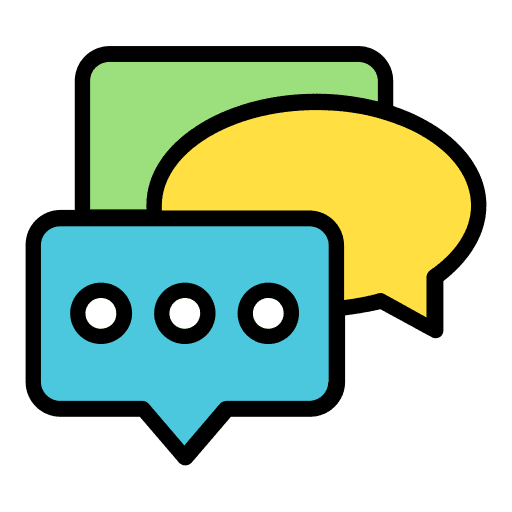 Chat speech bubble communications chat box icon