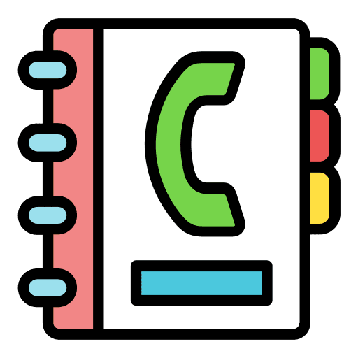 Contact list phone receiver communications contact book icon