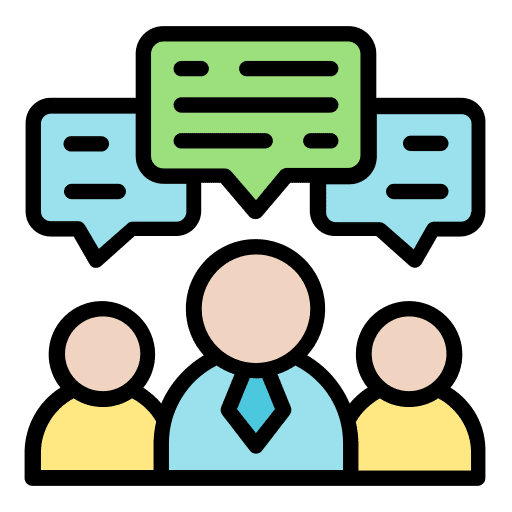 Discuss discussion brainstorm mediation icon
