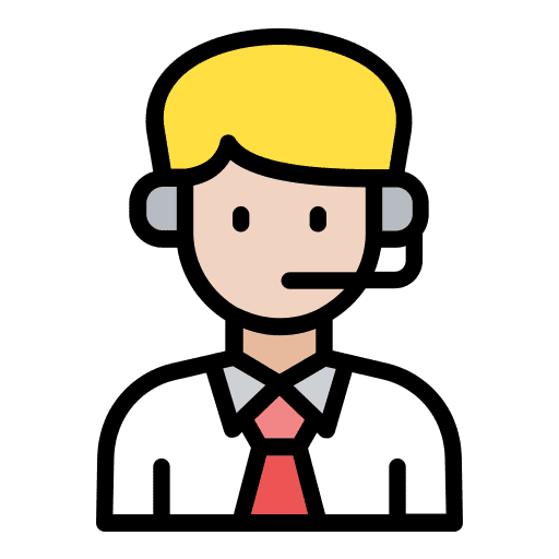 Customer service man blonde call center agent icon Customer service man blonde call center agent icon