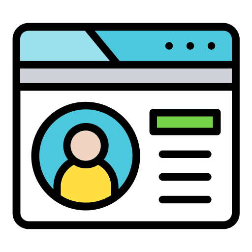 User profile browser user profile seo and web icon