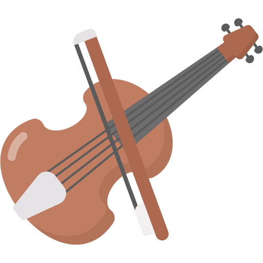 Violin orchestra acoustic guitar music icon