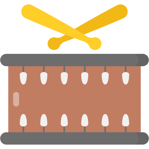 Drum drumsticks percussion musical instrument icon Drum drumsticks percussion musical instrument icon