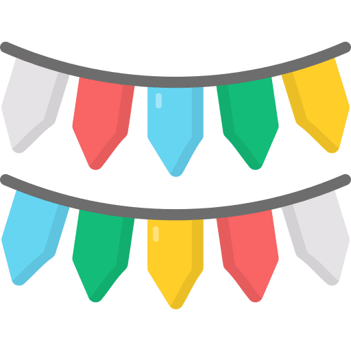 Garlands birthday and party ornament party icon Garlands birthday and party ornament party icon