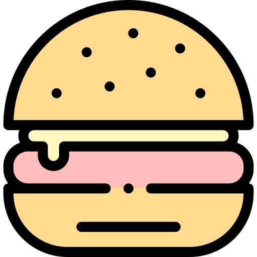 Hamburger fast food junk food burger icon
