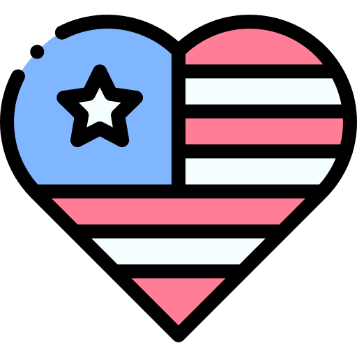 Heart flags heart patriotism icon
