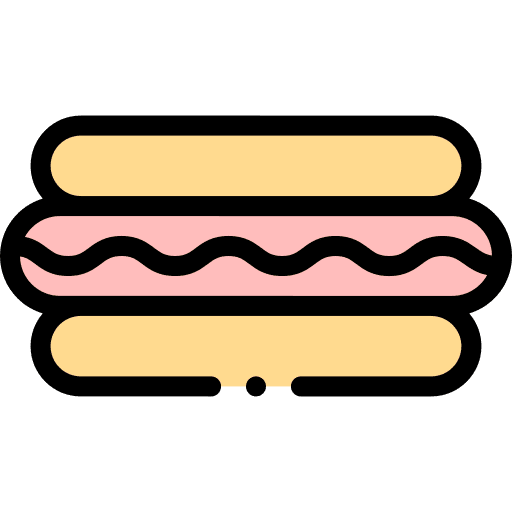 Hot dog junk food sausage fast food icon Hot dog junk food sausage fast food icon