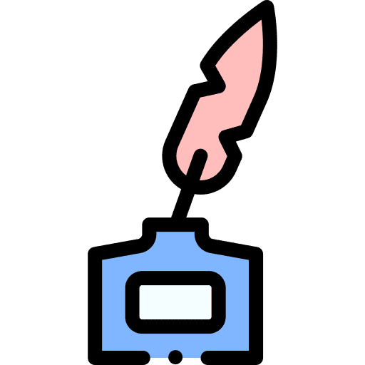 Inkwell write feather pen quill pen icon Inkwell write feather pen quill pen icon