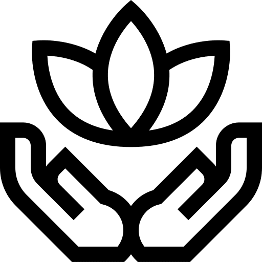 Yoga yoga blossom hands icon