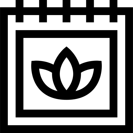 Calendar lotus calendar yoga icon