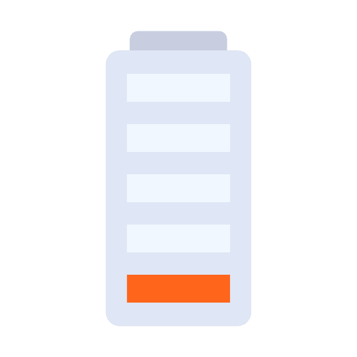 Low battery battery status battery level electronics icon