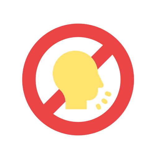 No spit signaling covid 19 pandemic icon