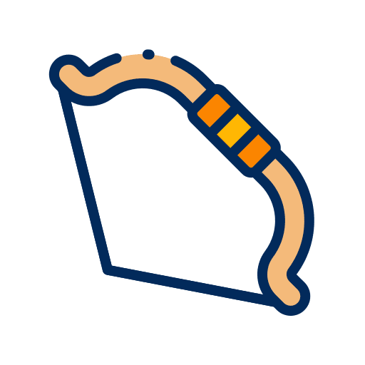 Bow arch hobbies and free time tool icon Bow arch hobbies and free time tool icon