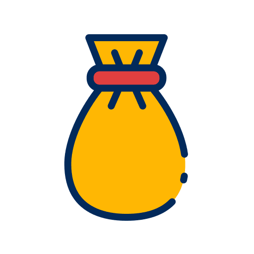 Pouch bag items play bag icon Pouch bag items play bag icon