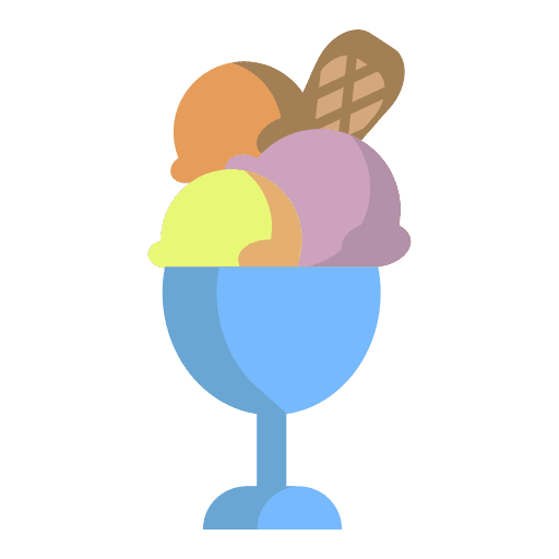 Ice cream sweet scoops summer icon