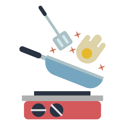 Cooking fire pan food icon