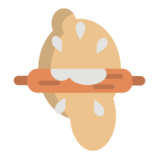 Dough food and restaurant rolling pin kitchen icon