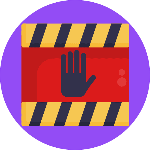 Stop sign hazardous signaling hand icon