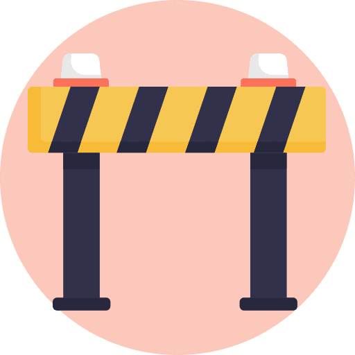Barrier road block construction sign road barrier icon