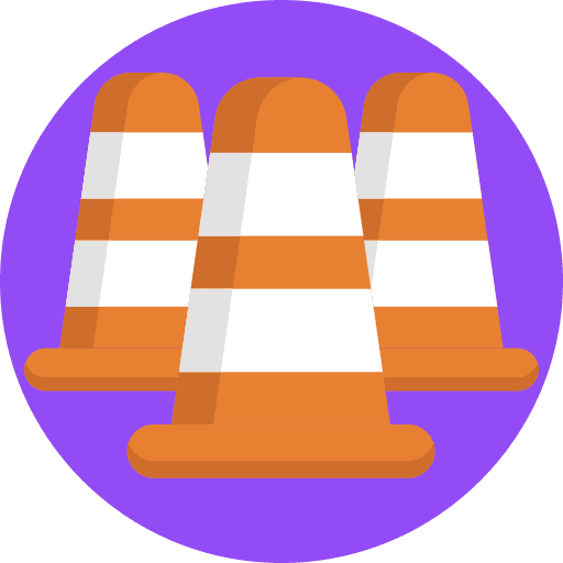 Bollard traffic cone safety post icon
