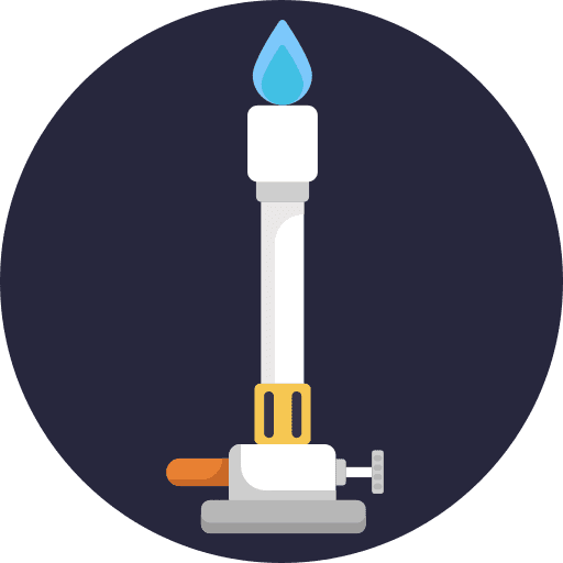 Bunsen burner education chemistry tool icon