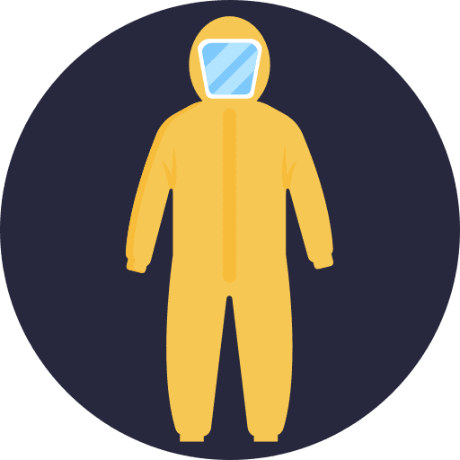 Lab coat chemical protection education icon