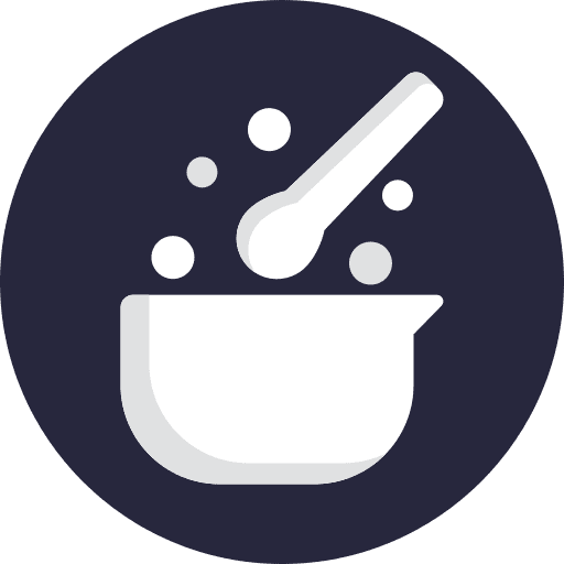 Mortar pestle chemistry lab icon