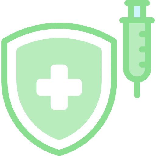 Protect vaccination healthcare and medical health and care icon Protect vaccination healthcare and medical health and care icon