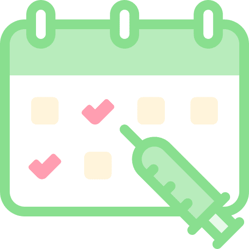 Calendar vaccine calendar syringe icon Calendar vaccine calendar syringe icon